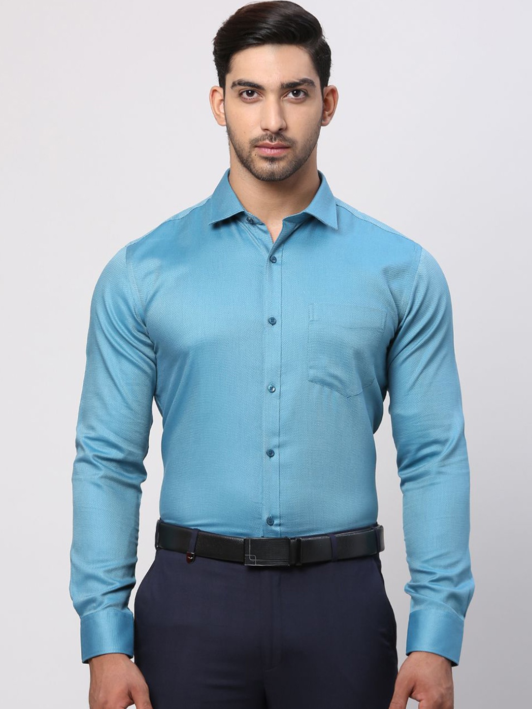 

Park Avenue Men Slim Fit Opaque Formal Shirt, Blue