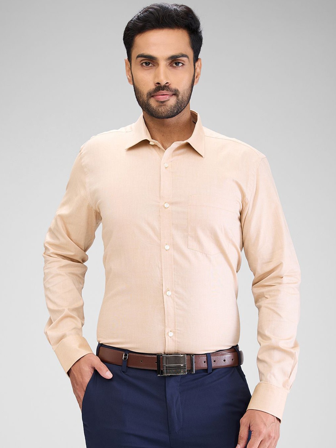 

Park Avenue Men Slim Fit Opaque Formal Shirt, Beige