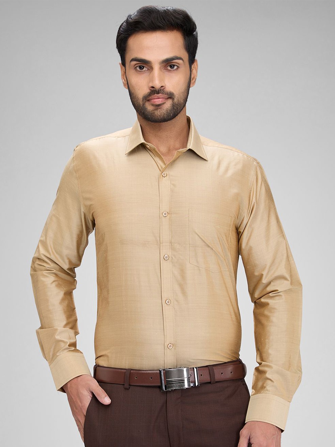 

Park Avenue Men Slim Fit Opaque Formal Shirt, Beige