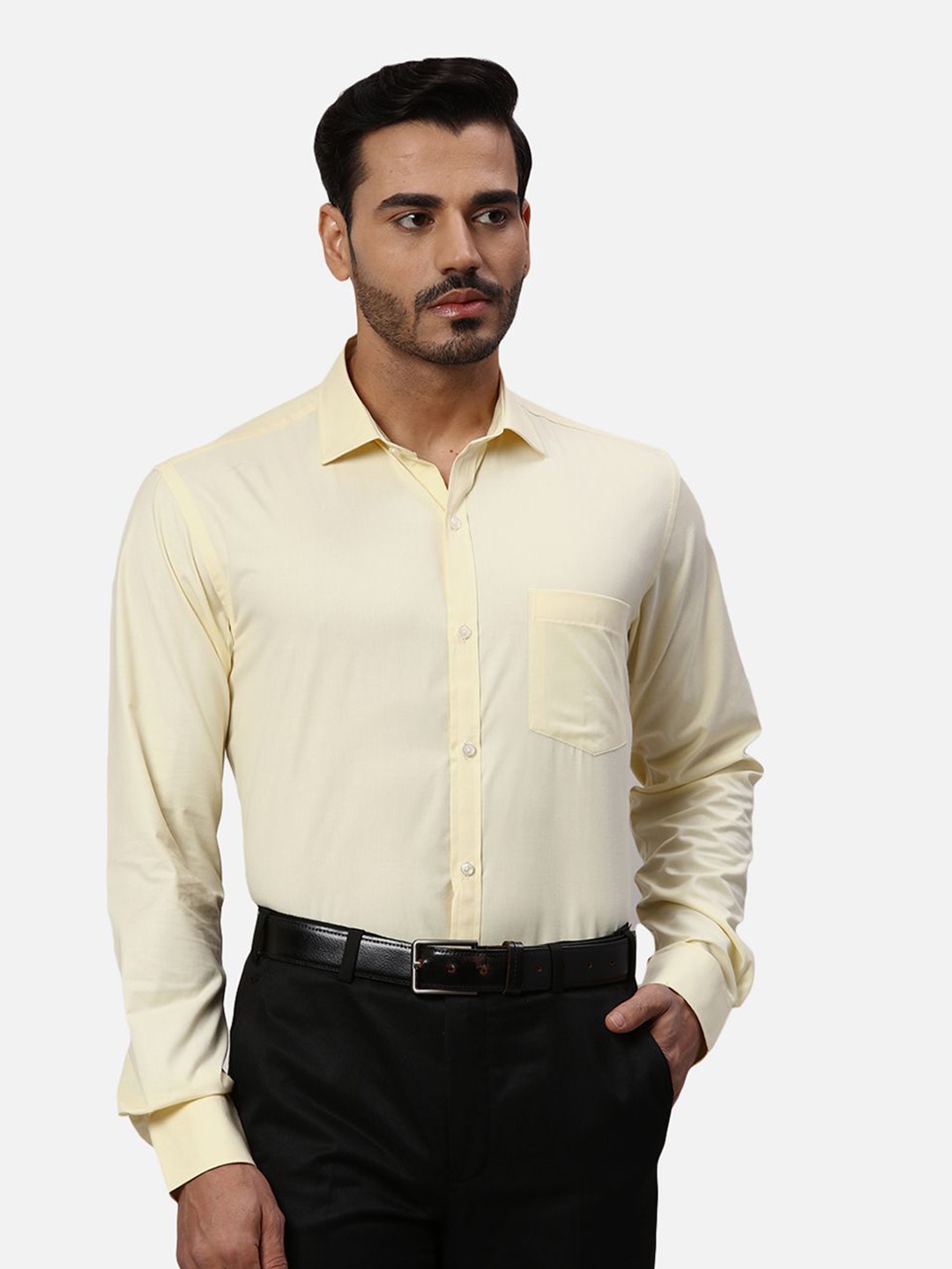 

Park Avenue Men Slim Fit Opaque Formal Shirt, Yellow