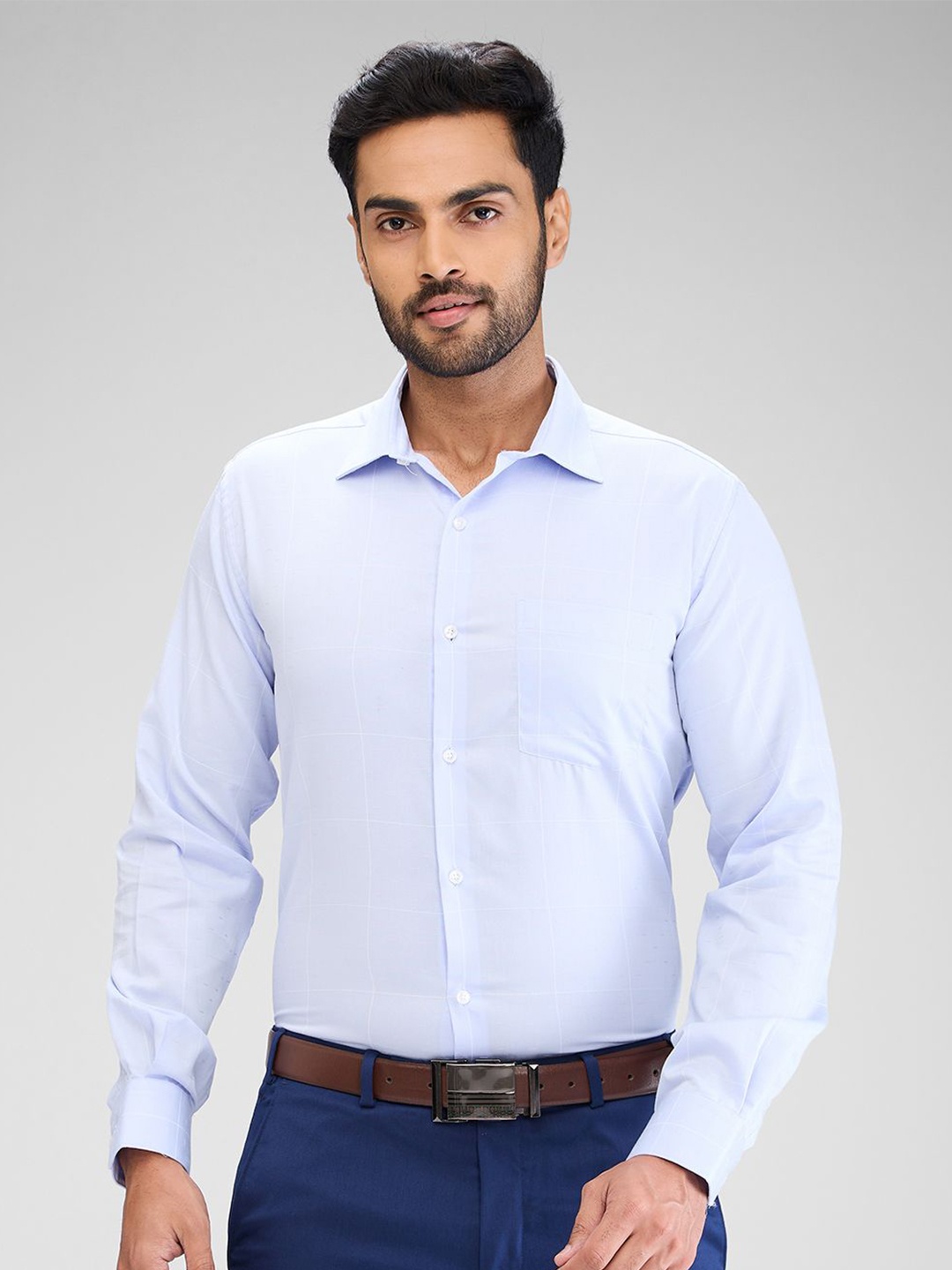 

Park Avenue Men Slim Fit Opaque Formal Shirt, Blue