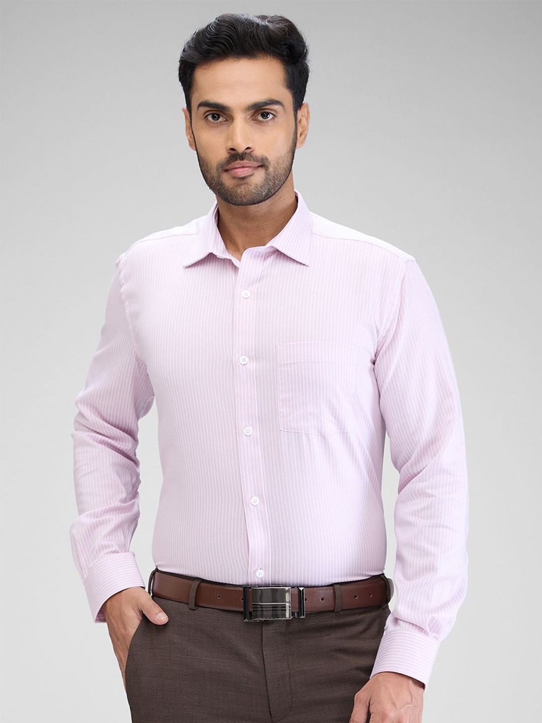 

Park Avenue Men Opaque Striped Formal Shirt, Red