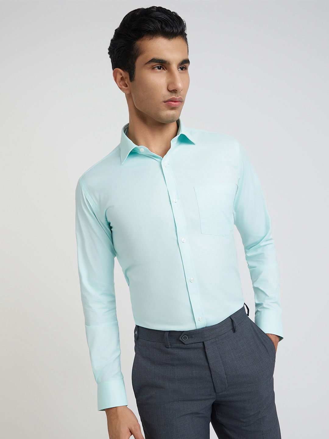 

Park Avenue Men Slim Fit Opaque Formal Shirt, Green