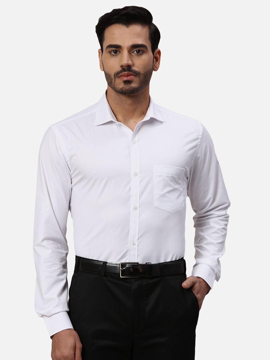 

Park Avenue Men Slim Fit Opaque Striped Formal Shirt, White