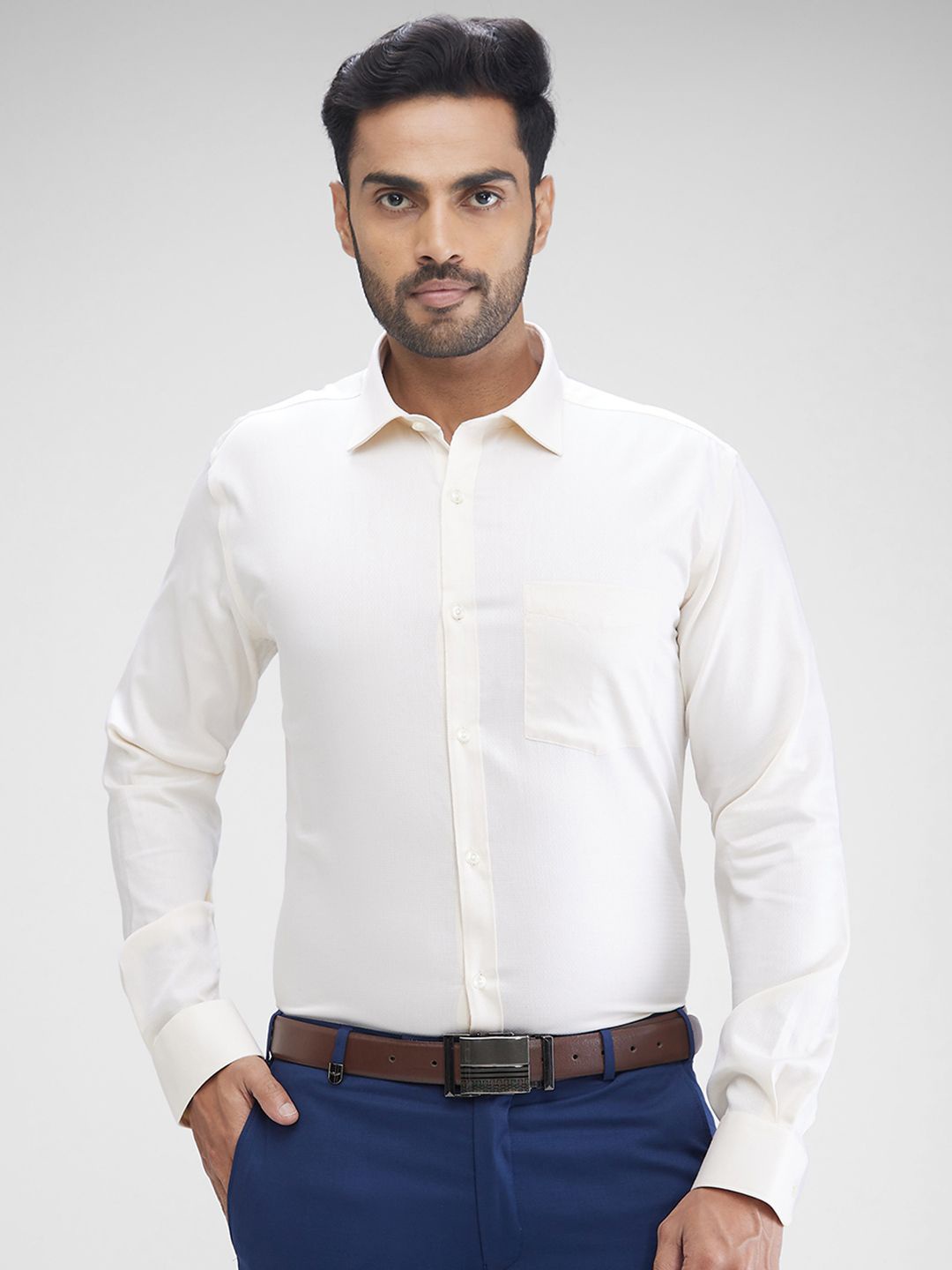 

Park Avenue Men Slim Fit Opaque Formal Shirt, Beige