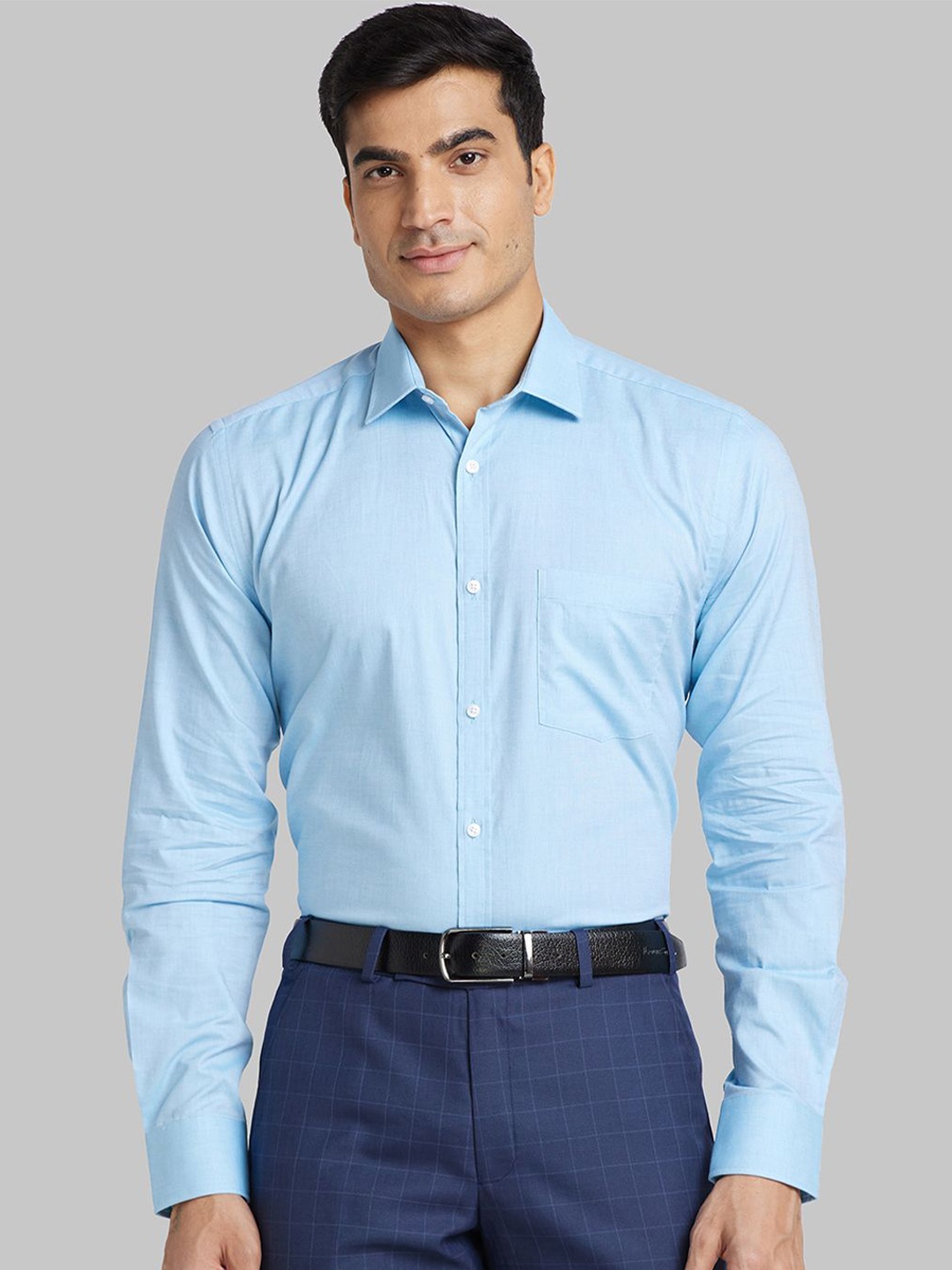 

Park Avenue Men Slim Fit Opaque Formal Shirt, Blue