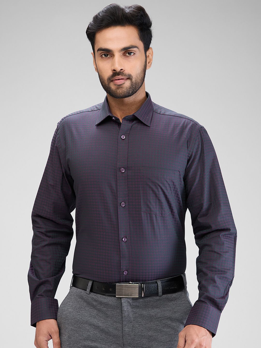 

Park Avenue Men Micro Checks Opaque Formal Shirt, Green