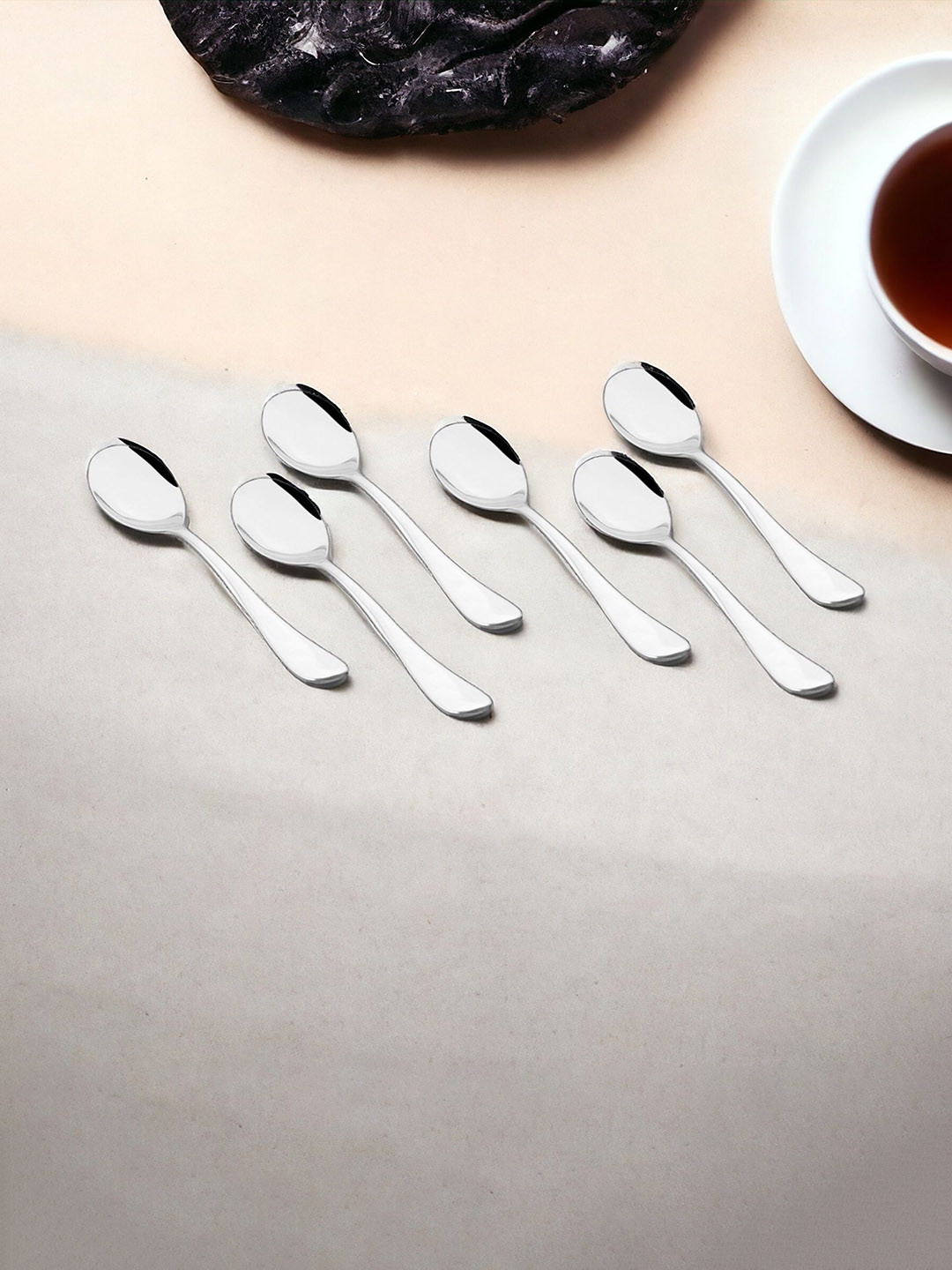 

FNS Set Of 6Pcs Stainless Steel Tea Spoons, Silver