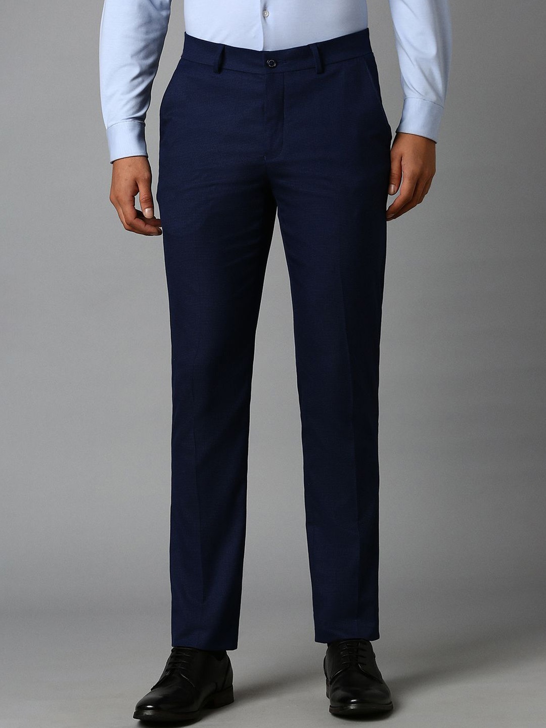 Louis Philippe Men Slim Fit Trousers, Navy blue