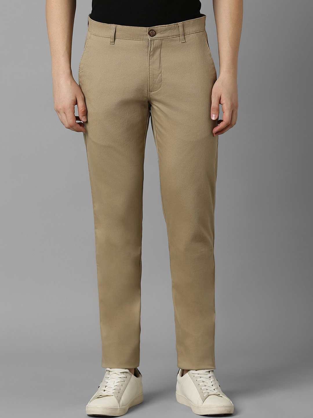 

Louis Philippe Sport Men Textured Slim Fit Trousers, Khaki