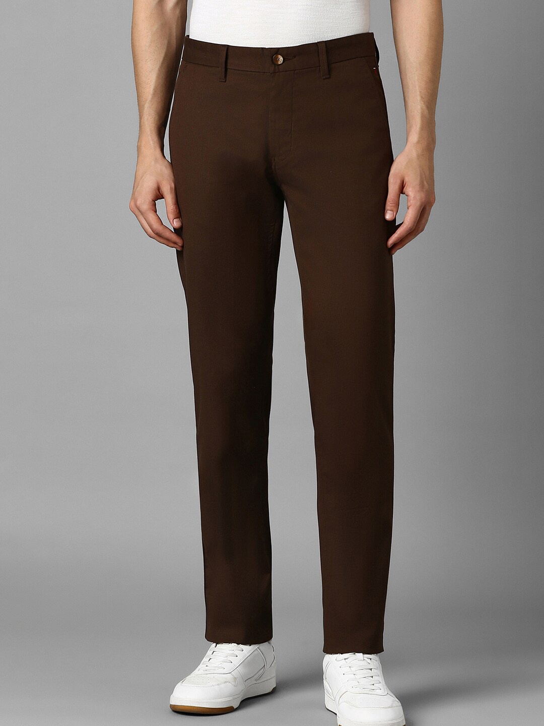 Louis Philippe Sport Men Slim Fit Trousers, Brown
