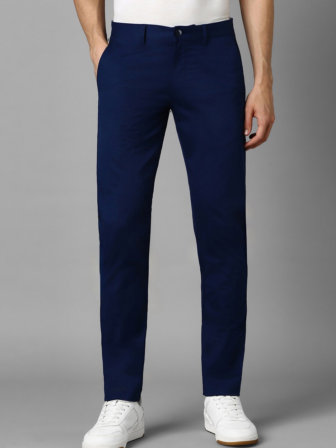 Louis Philippe Sport Men Slim Fit Trousers, Blue