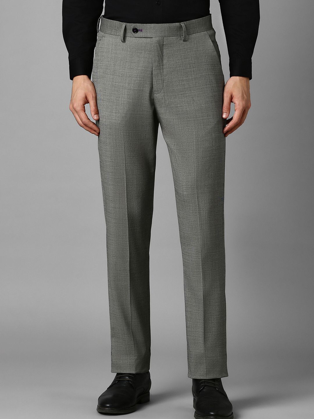 

Luxure by Louis Philippe Men Textured Slim Fit Trousers, Grey