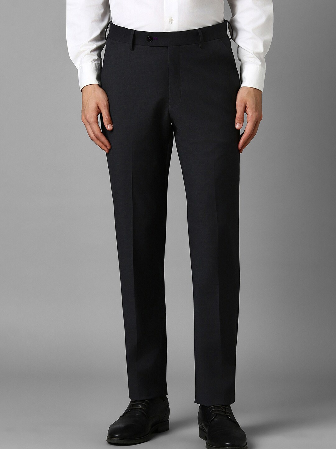 Luxure by Louis Philippe Men Slim Fit Trousers, Black