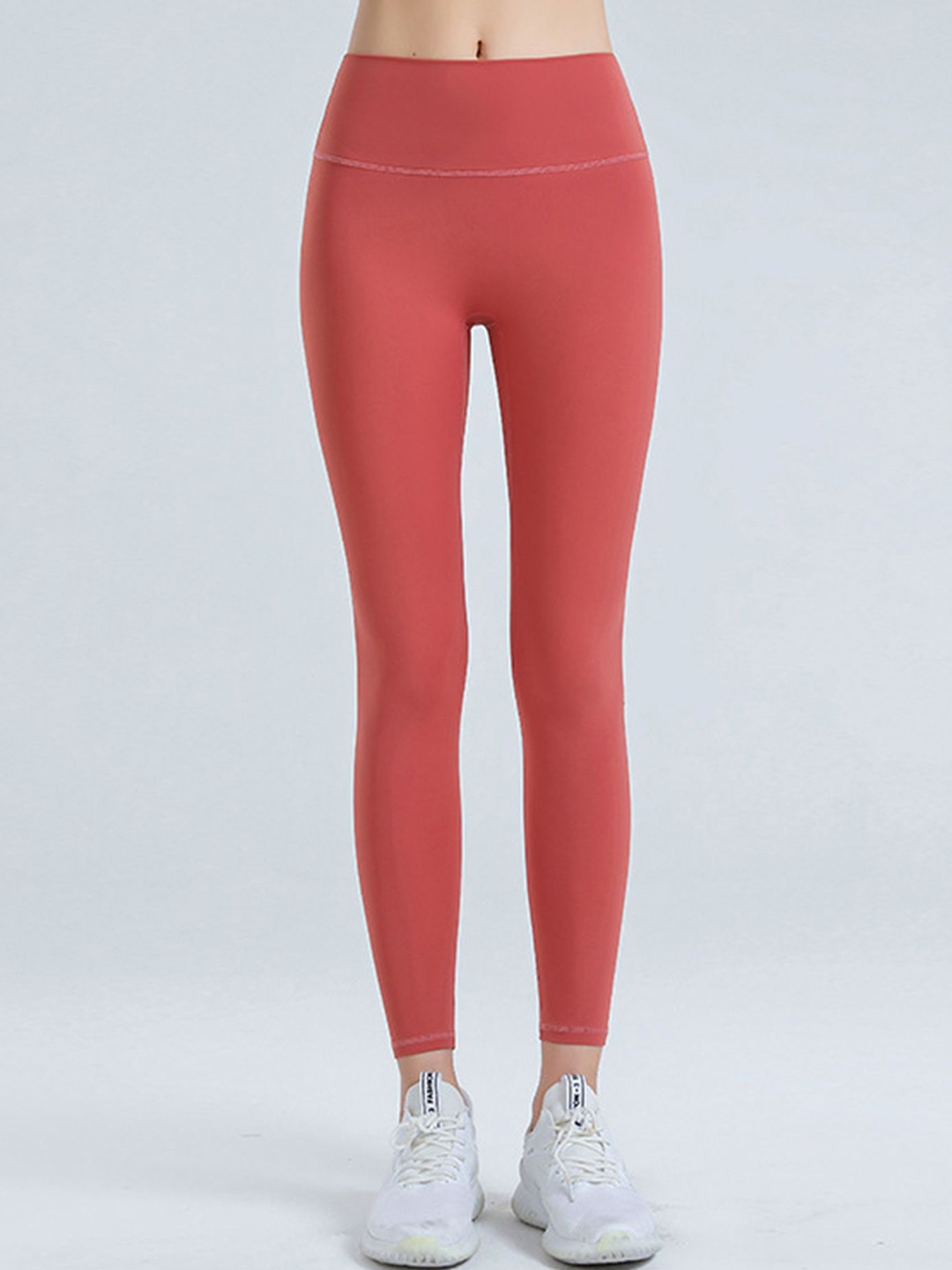 

LULU & SKY Women Slim-Fit Seamless Sports Tights, Red