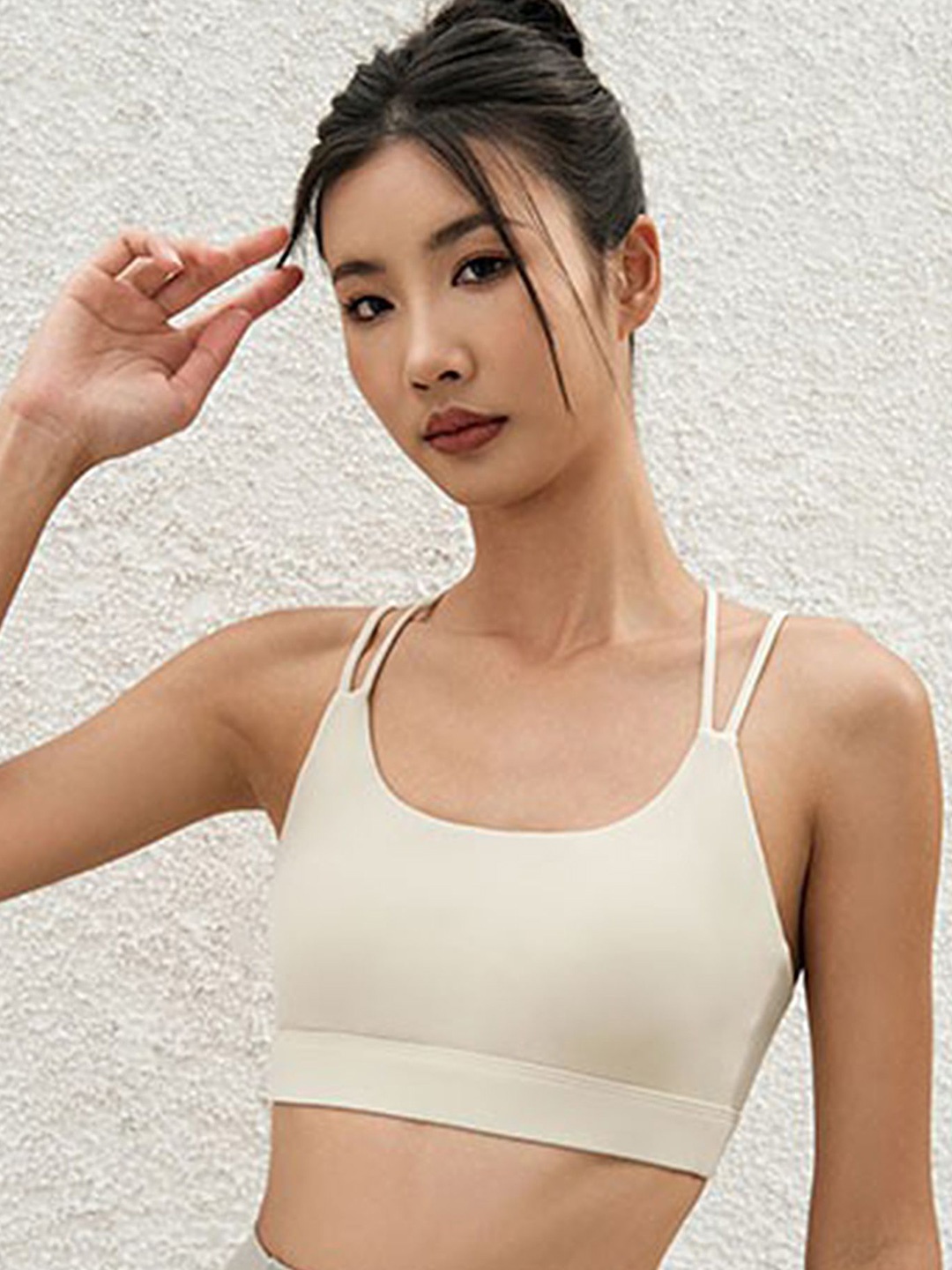 

LULU & SKY Solid Shoulder Straps Sleeveless Bralette Top, Off white