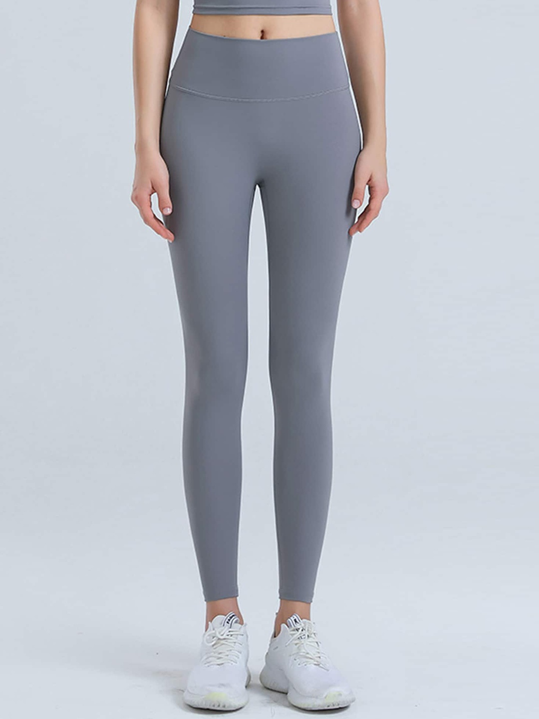 

LULU & SKY Women Slim-Fit Seamless Sports Tights, Grey