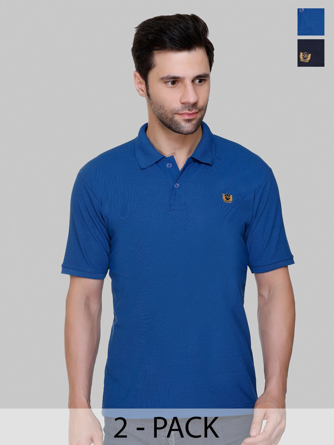 

FLOSBERRY Men 2 Polo Collar T-shirt, Black