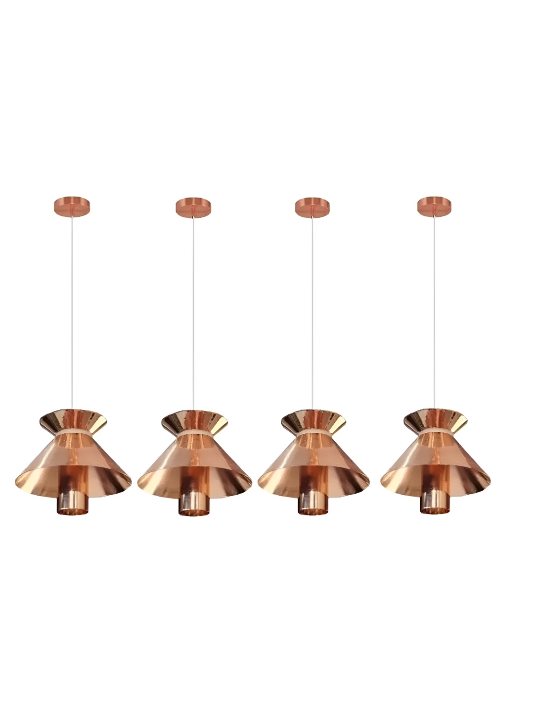 DENICRAAS Gold-Toned 4 Pieces Aluminium Bell Contemporary Ceiling Lamps
