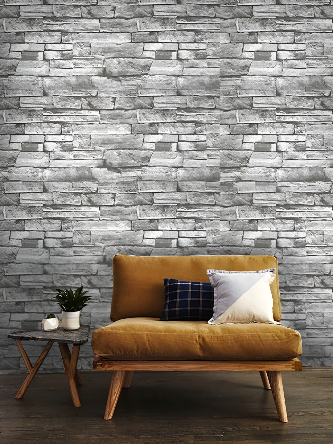 Asian royal Grey Abstract Self Adhesive Heat Resistant Waterproof Wall Sticker