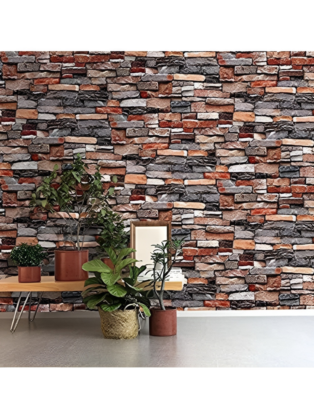 

Asian royal Grey & Brown Printed Self Adhesive Waterproof Wall Sticker