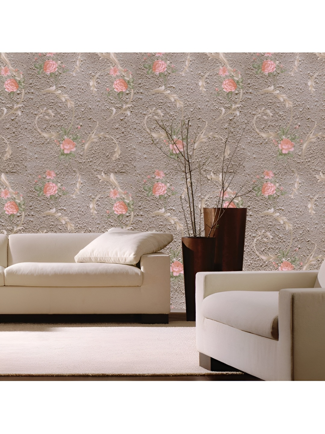 

Asian royal Brown Floral Self Adhesive Heat Resistant Waterproof Wall Sticker