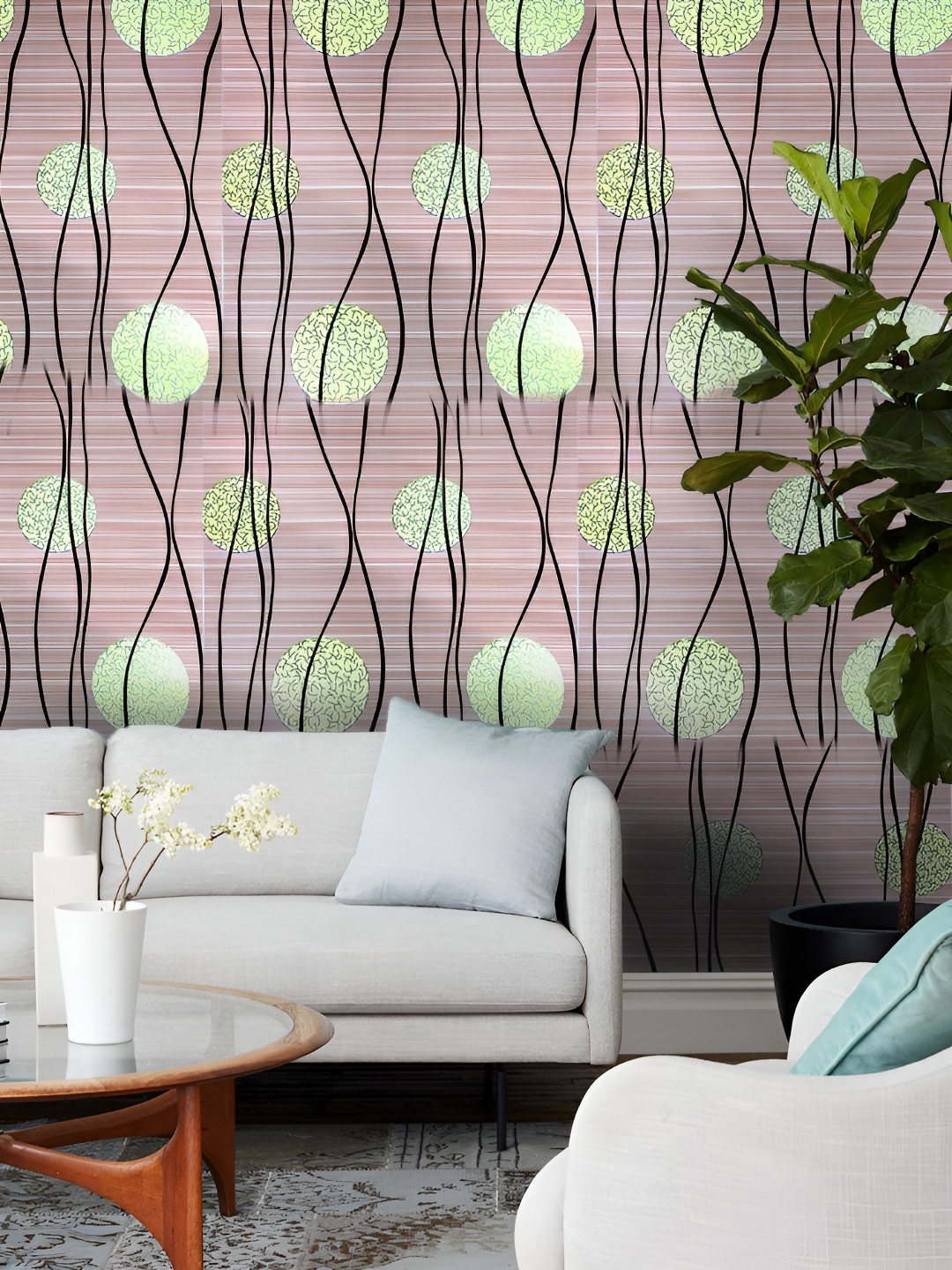 

Asian royal Pink & Black Abstract Printed Self Adhesive Waterproof Wall Sticker