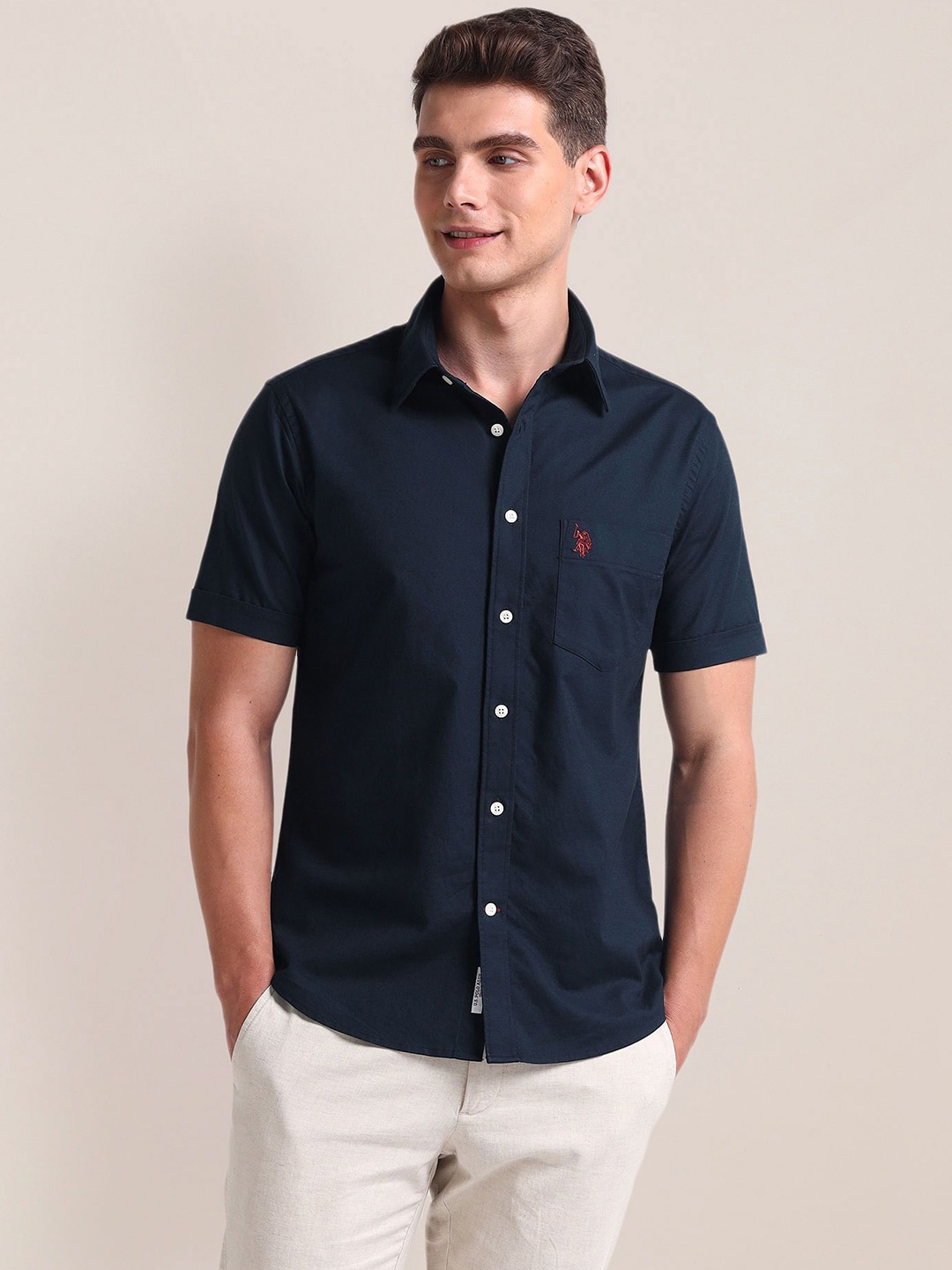 

U.S. Polo Assn. Men Opaque Casual Shirt, Blue