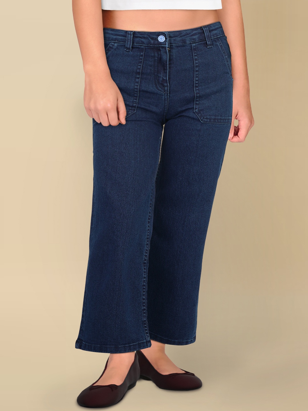 

Allen Solly Junior Girls Highly Distressed Jeans, Navy blue