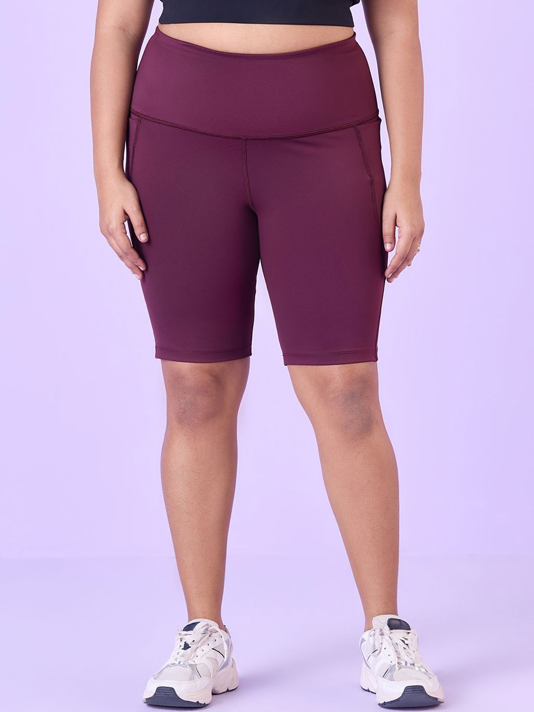 

Big Hello - The Plus Life Women Sports Shorts, Maroon