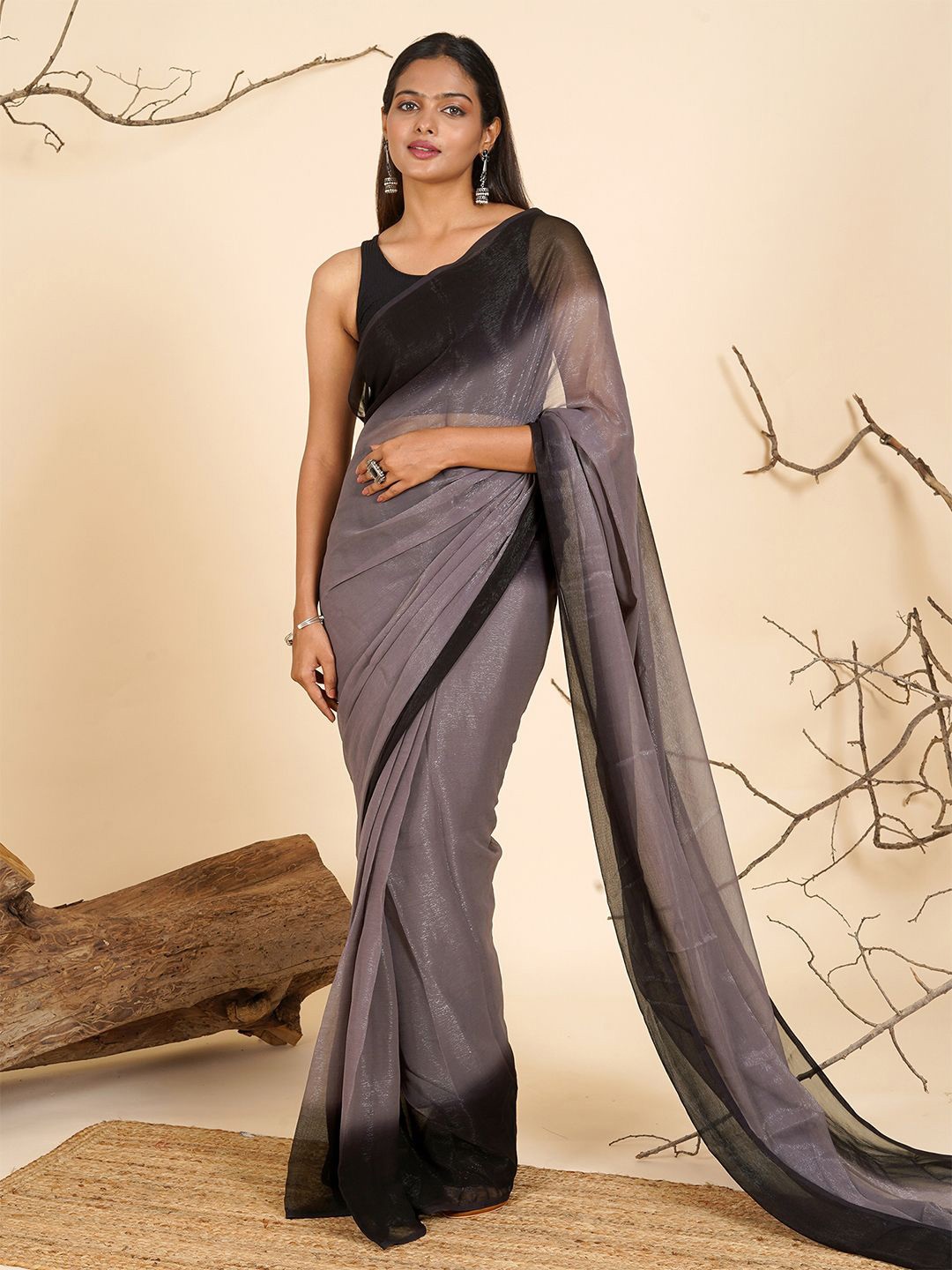 

TEEJH Ombre Ready to Wear Saree, Mauve