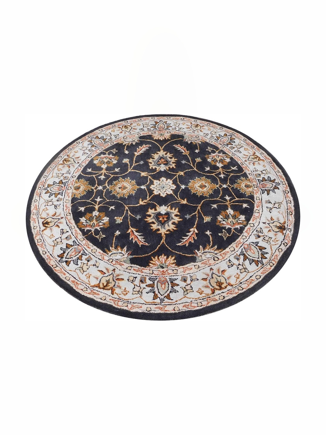 

IMRA CARPET Charcoal Grey & Black Floral Woollen Carpet