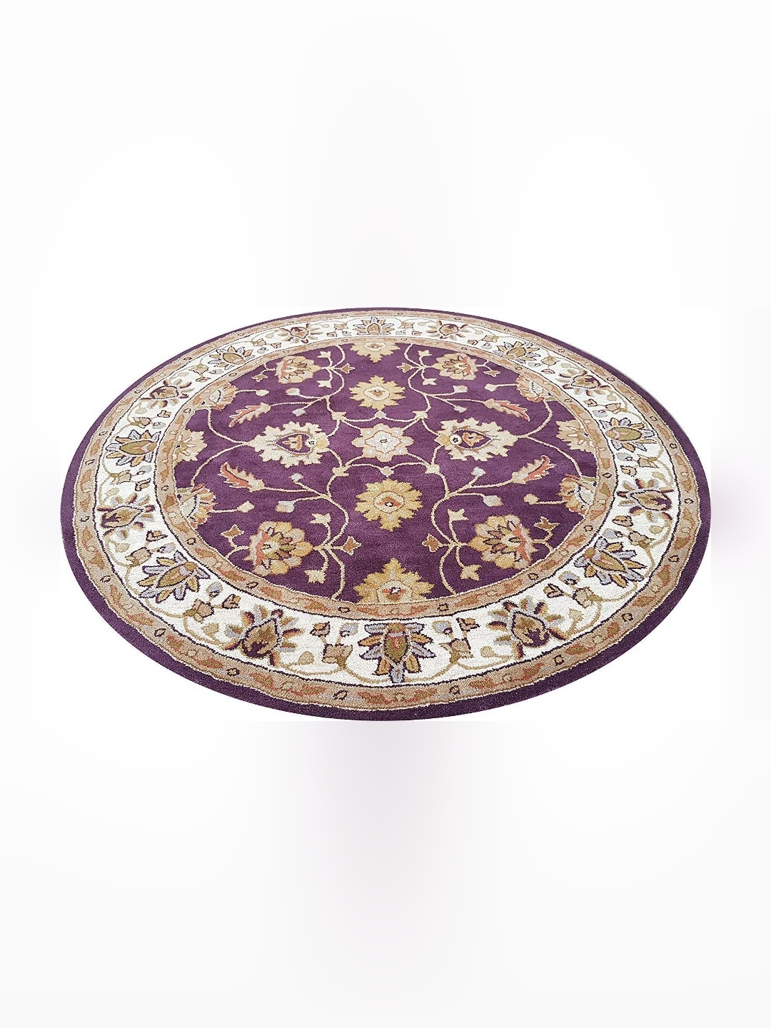 

IMRA CARPET Purple Floral Woollen Carpet