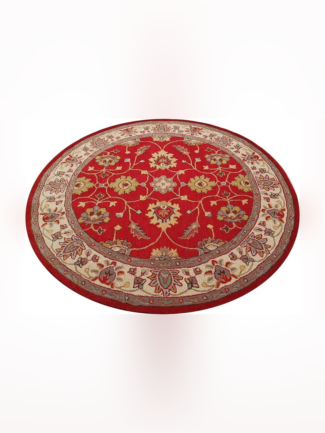 

IMRA CARPET Red Ethnic Motifs Woollen Carpet