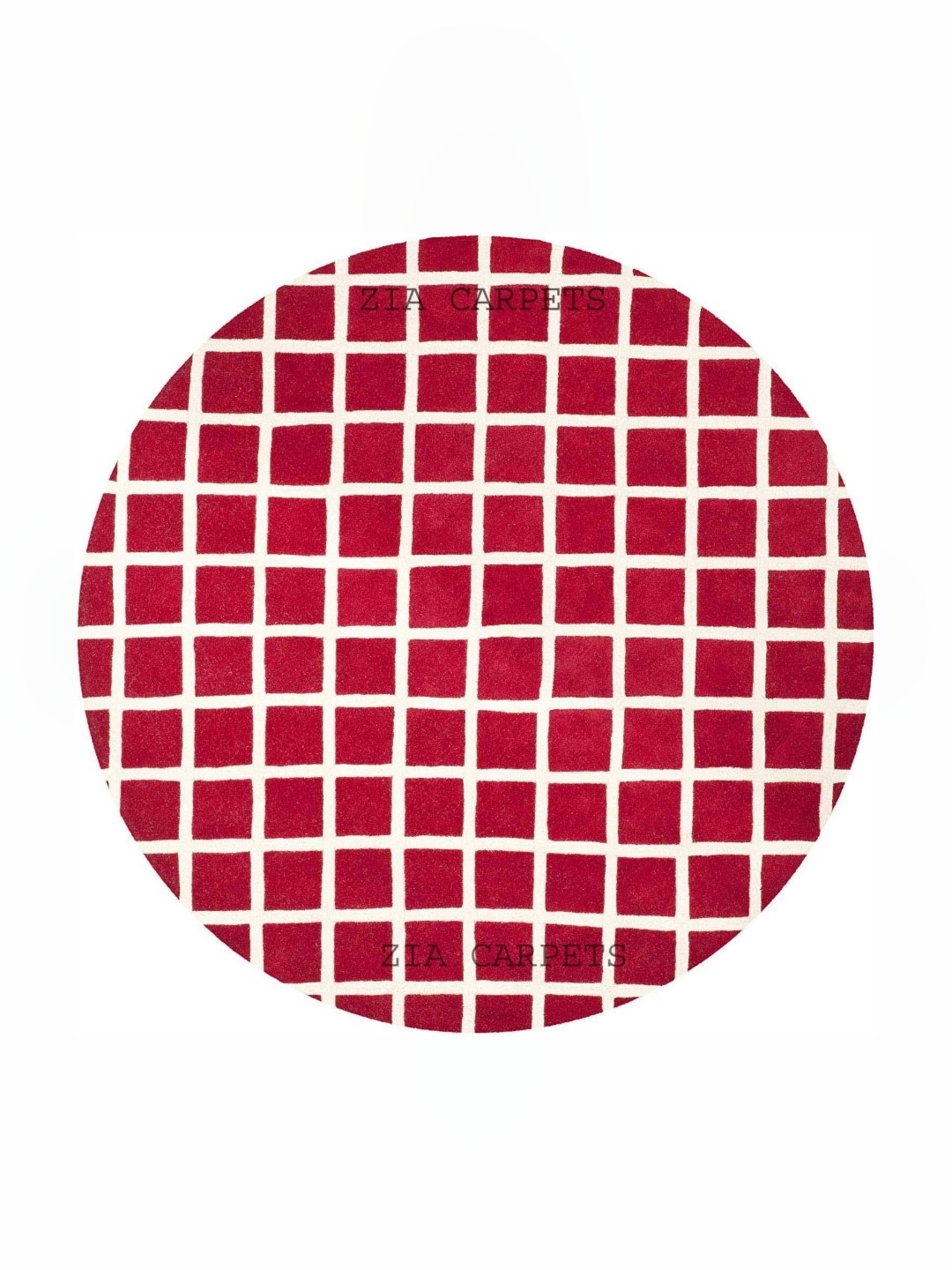 

IMRA CARPET Red & White Geometric Woollen Carpet