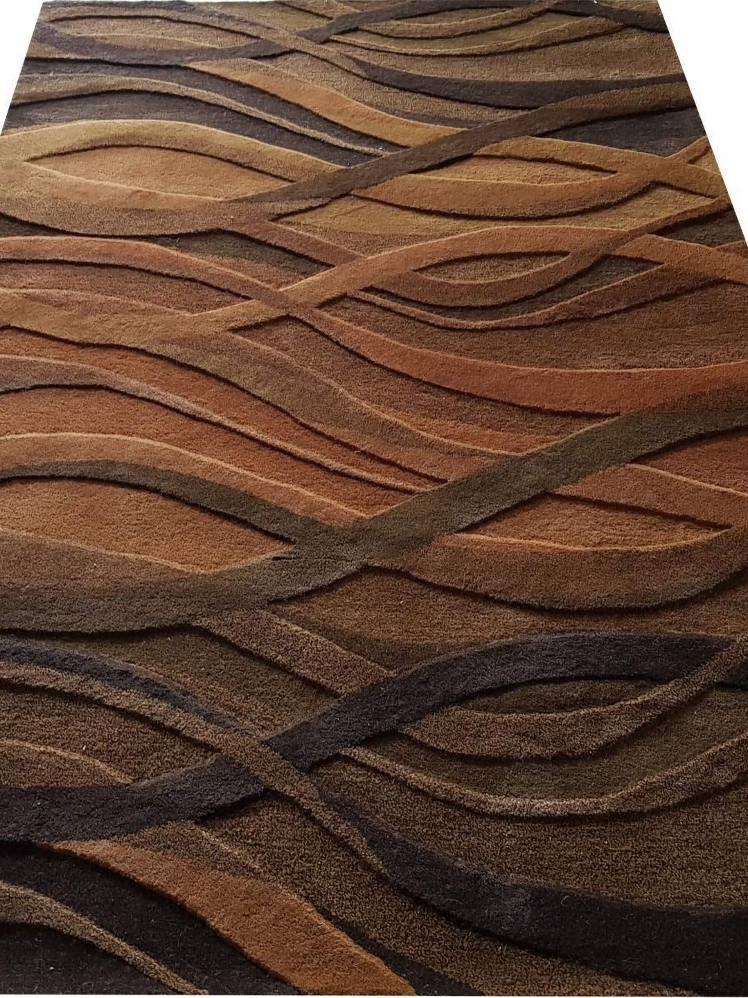 

IMRA CARPET Brown Abstract Woollen Contemporary Carpet