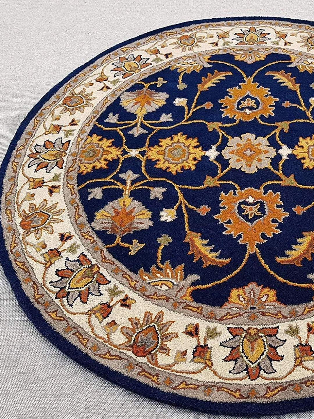 

IMRA CARPET Blue & Brown Ethnic Motifs Printed Woollen Regular Carpet