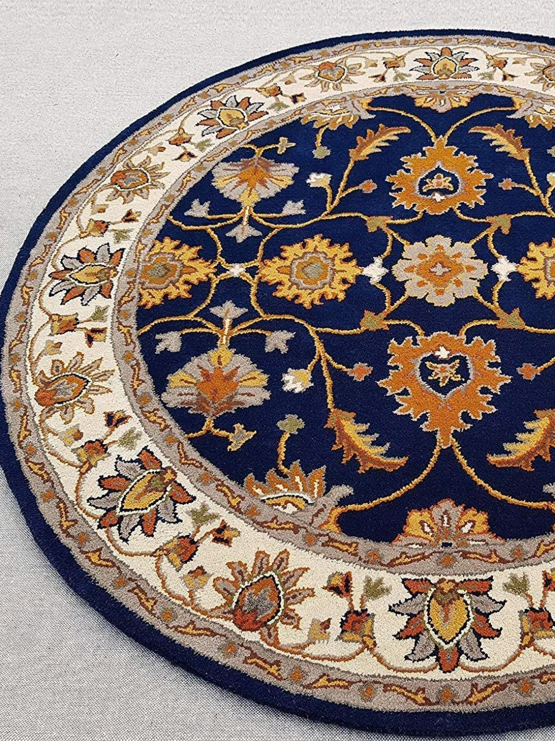

IMRA CARPET Blue Floral Woollen Carpet
