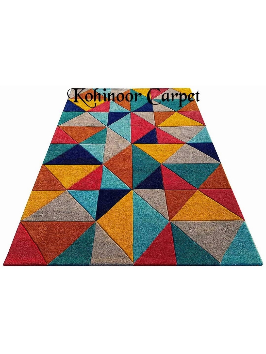 

IMRA CARPET Red & Blue Geometric Woollen Contemporary Carpet