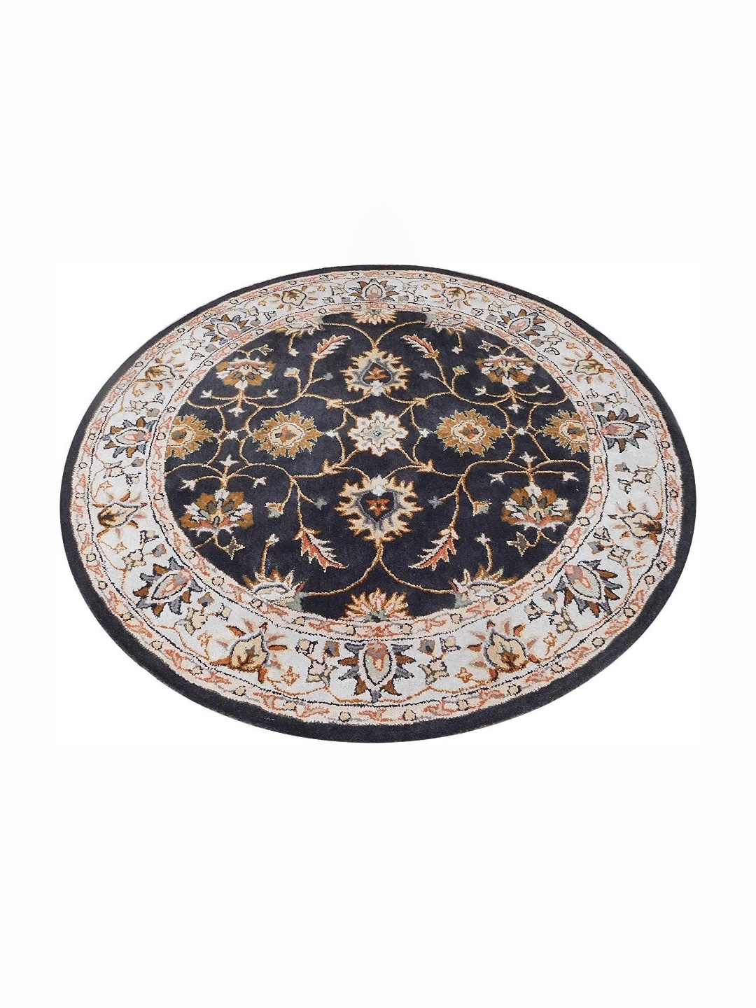

IMRA CARPET Charcoal & Grey Floral Traditional Woollen Carpet