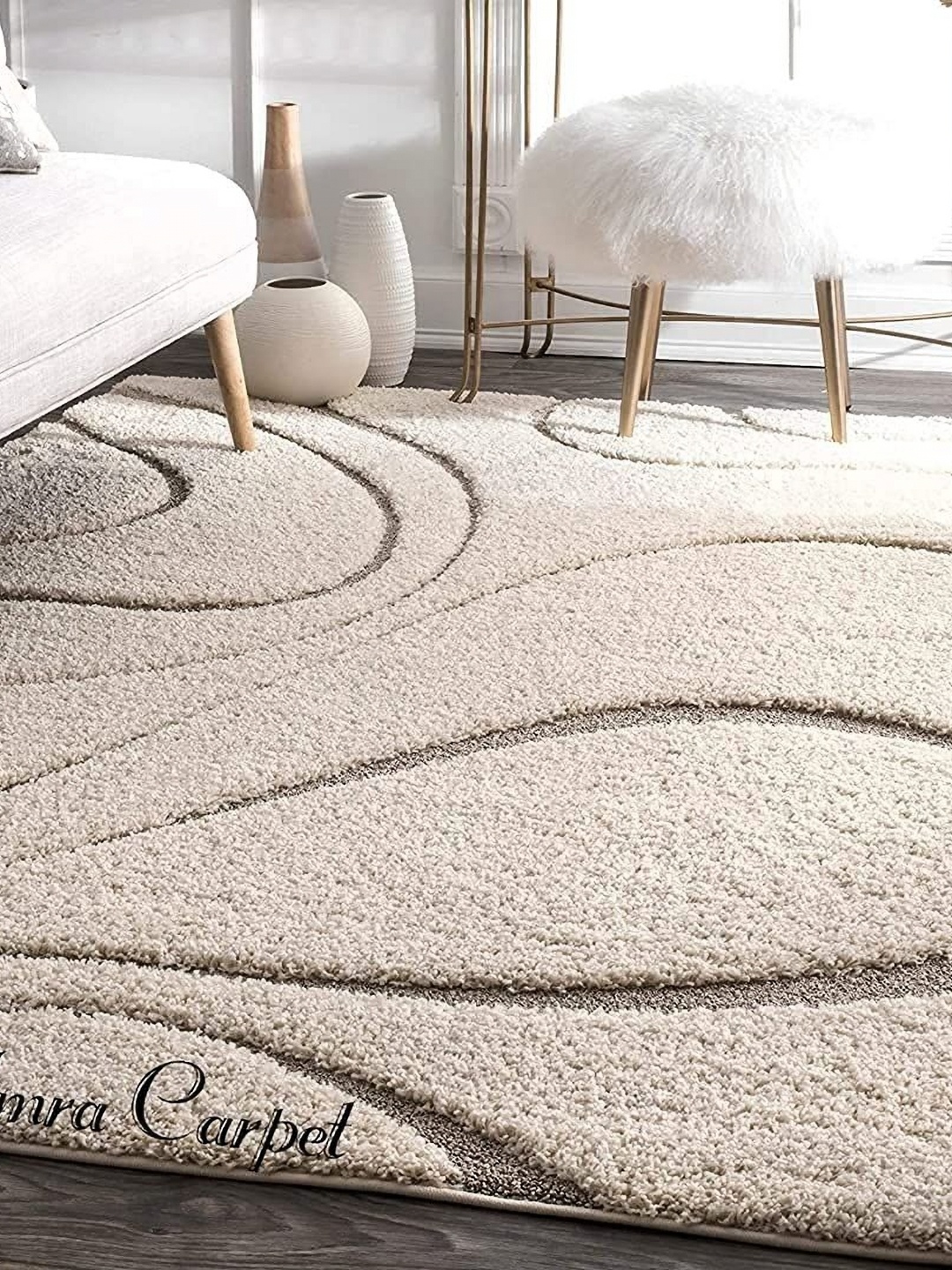 

IMRA CARPET Grey & Cream Abstract Contemporary Woollen Carpet
