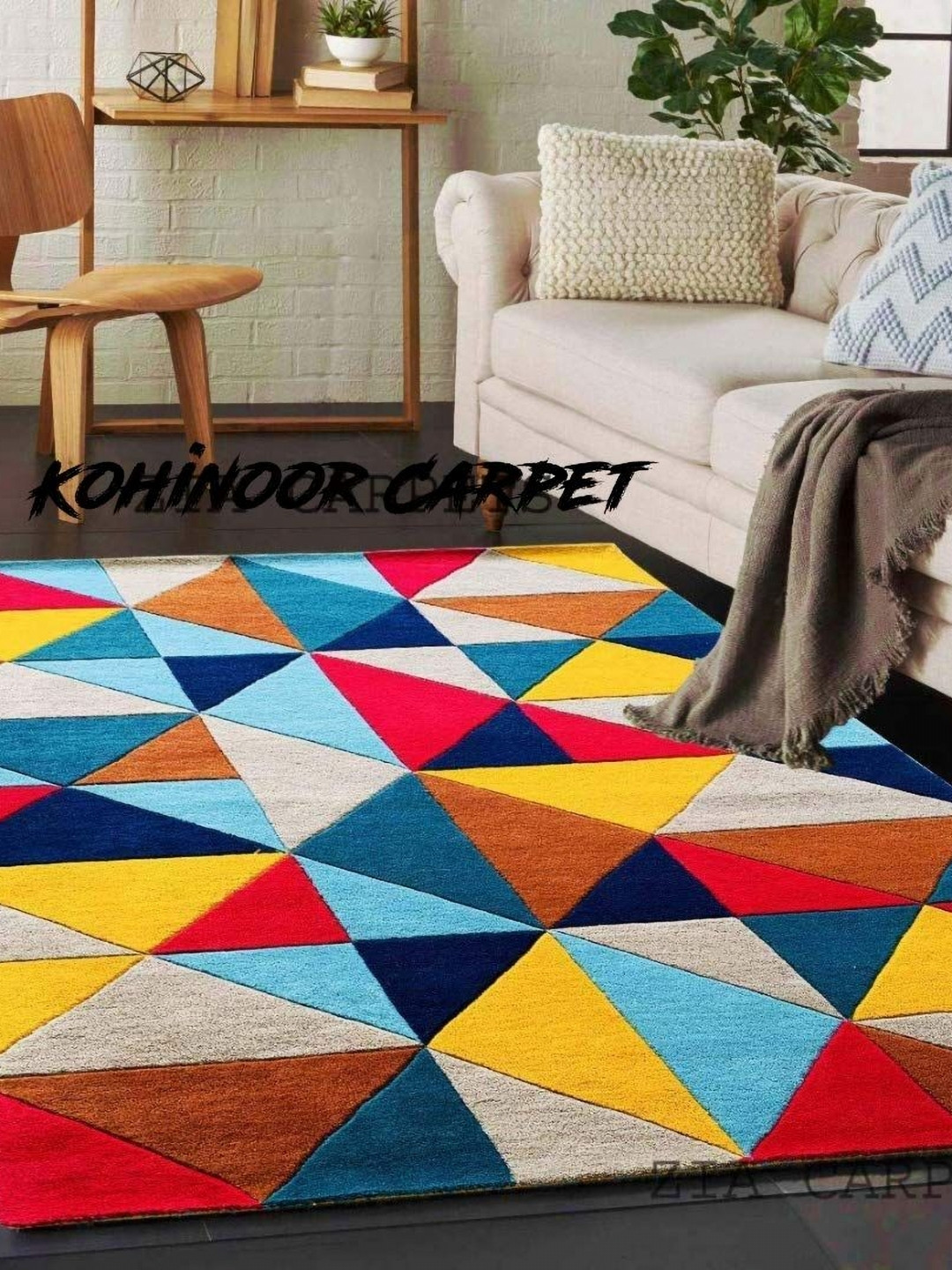 

IMRA CARPET Red Geometric Woollen Carpet