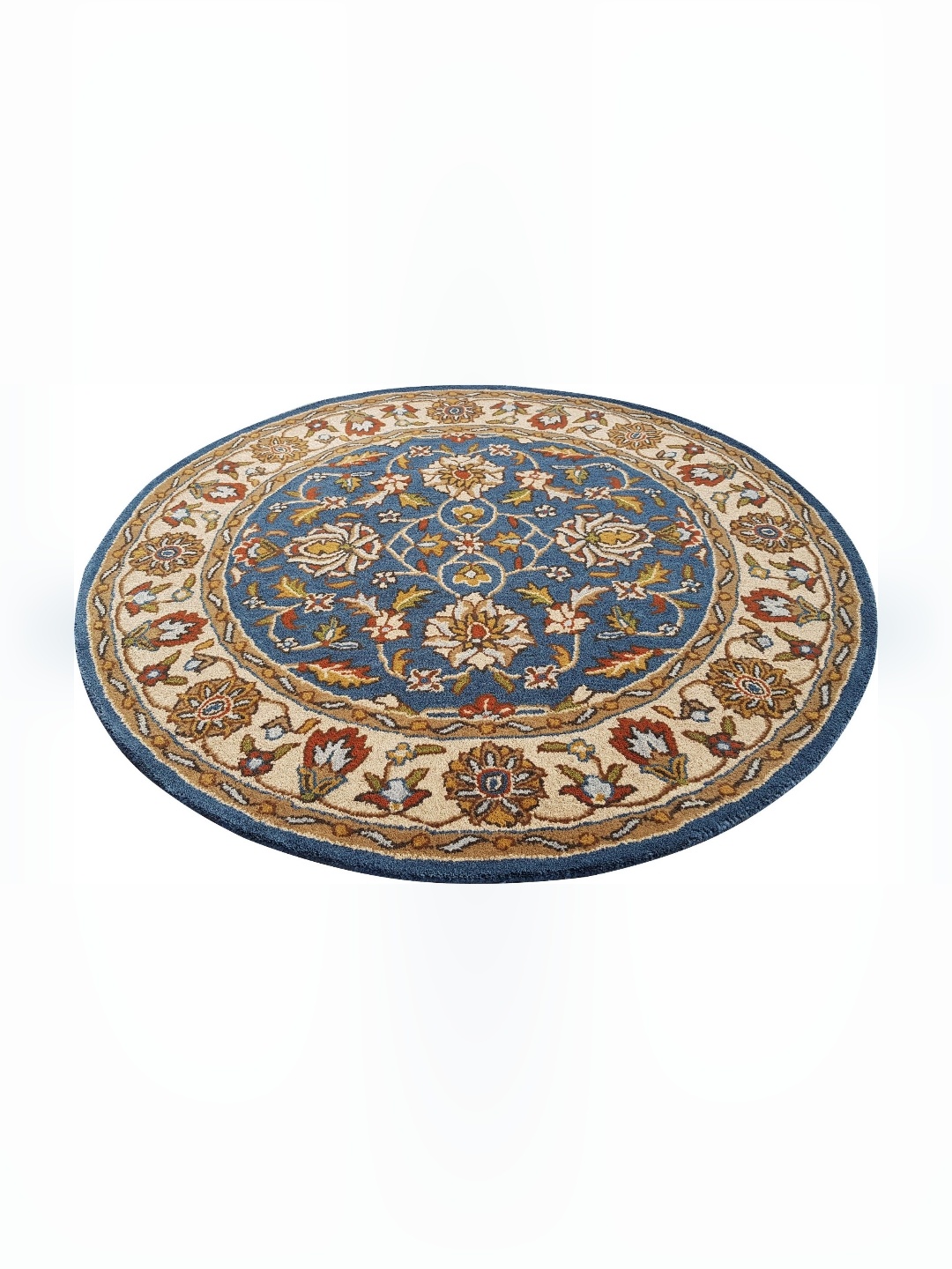 

IMRA CARPET Blue & Cream Floral Traditional Woollen Carpet