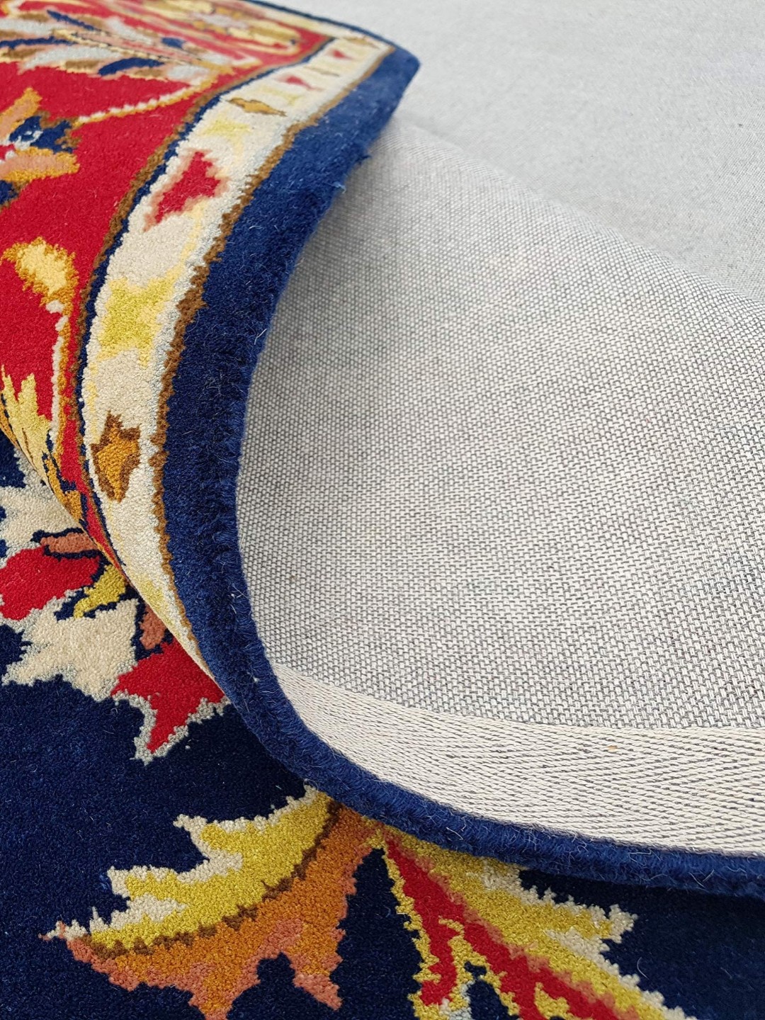 

IMRA CARPET Blue Ethnic Motifs Printed Woollen Carpet