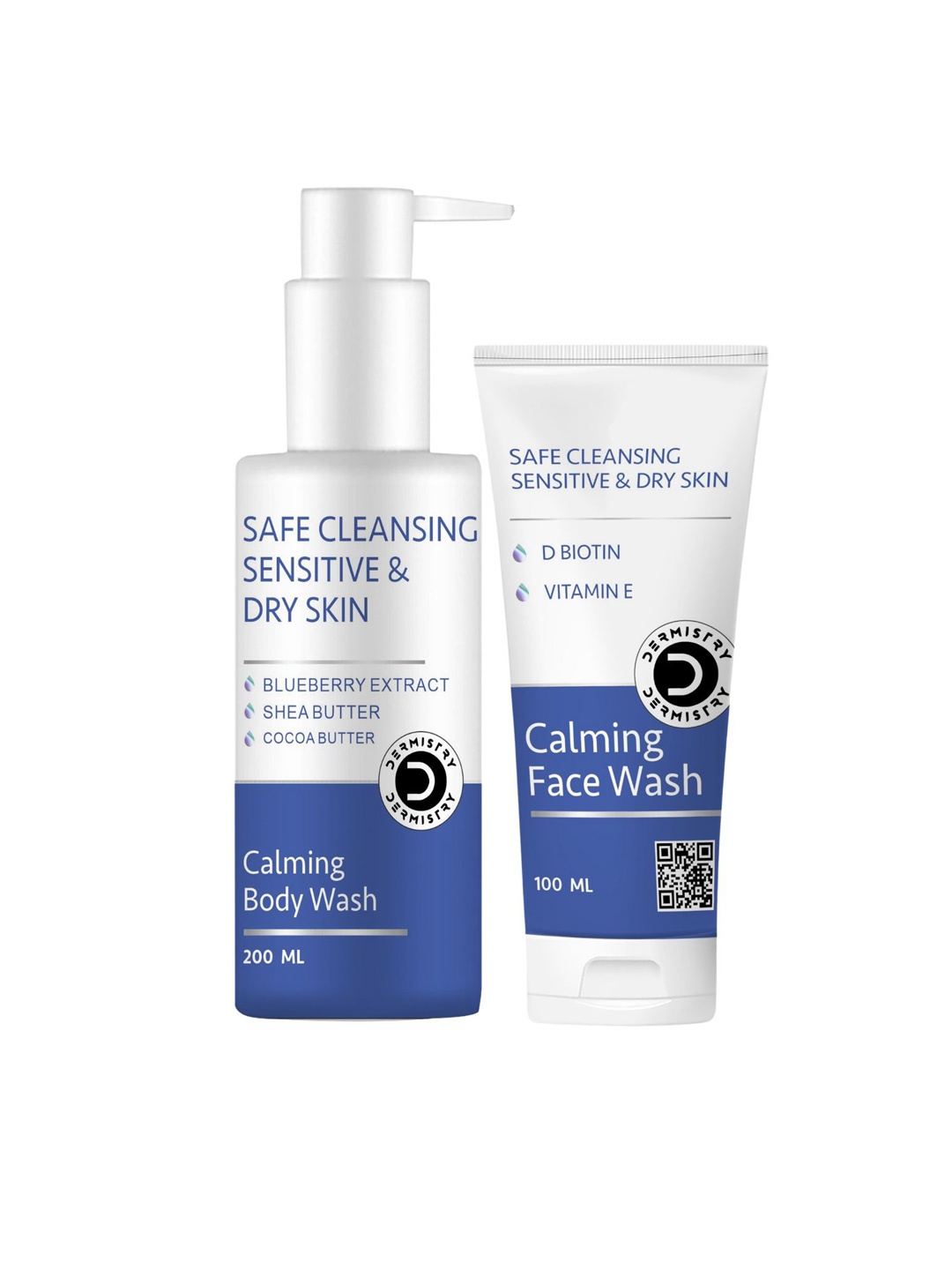 

Vigini Dermistry Calming Body Wash 200ml & Face Wash 100ml Combo, Cream
