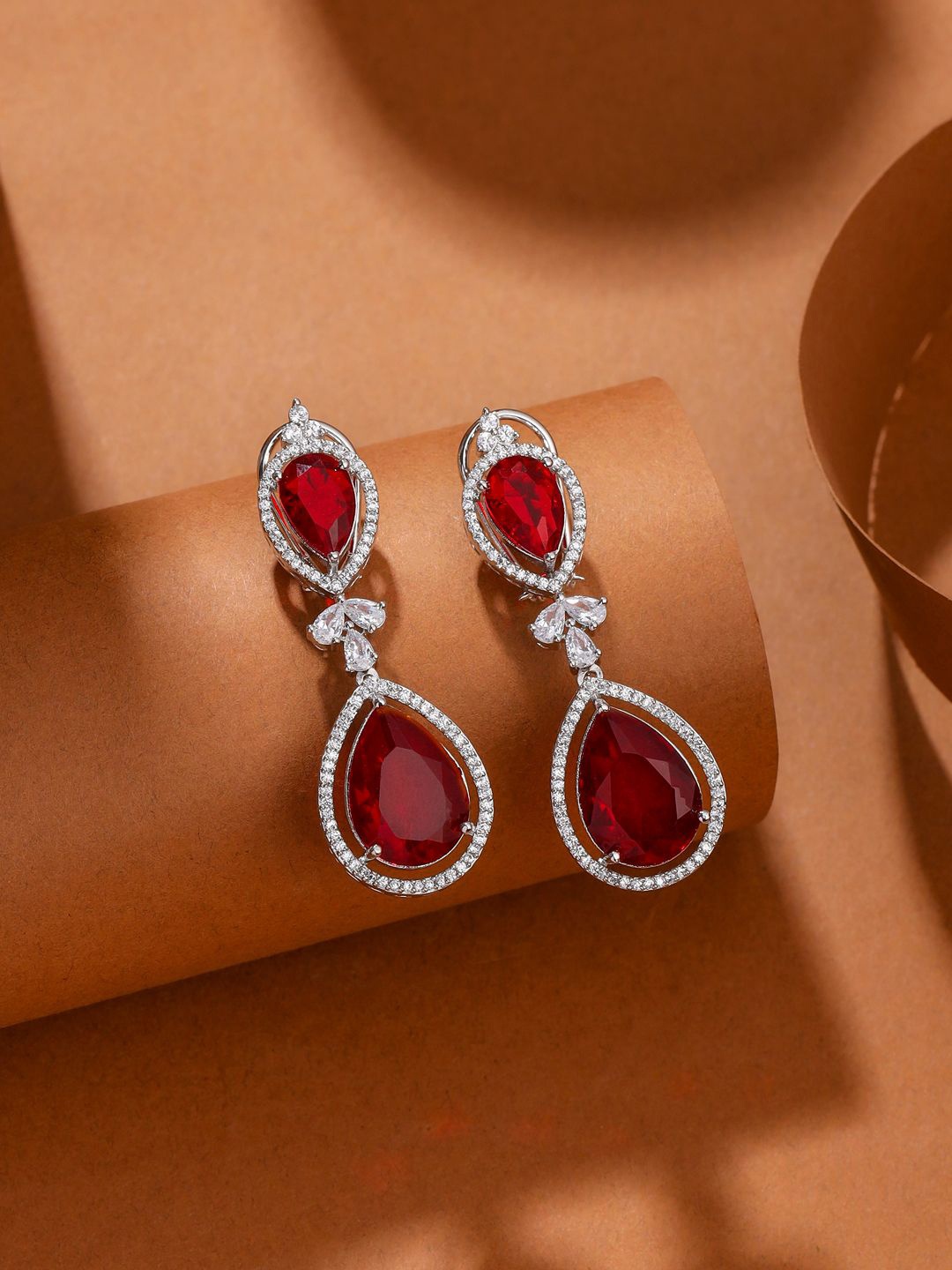 THE AAB STUDIO Contemporary Drop Earrings, Red