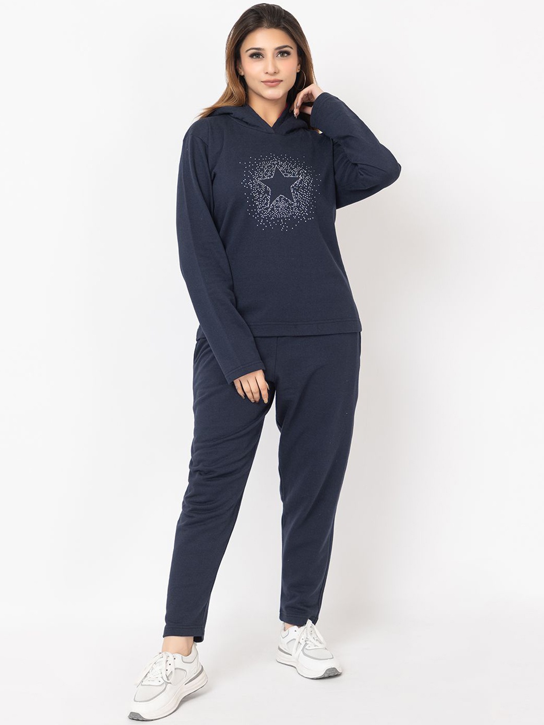 

KEIKO Printed Hooded Tracksuit, Navy blue