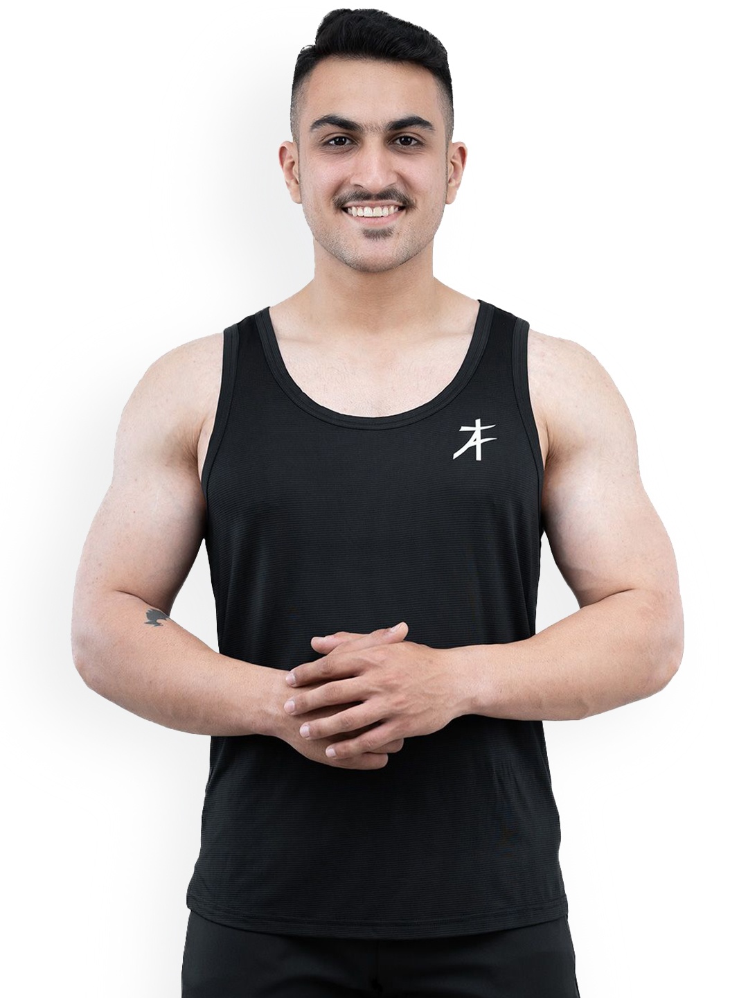 

Athflex Men Sleeveless Innerwear Gym Vests, Black
