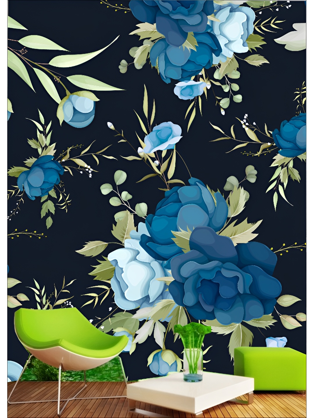 

Aura Blue Self Adhesive Abstract-Printed Wall Sticker