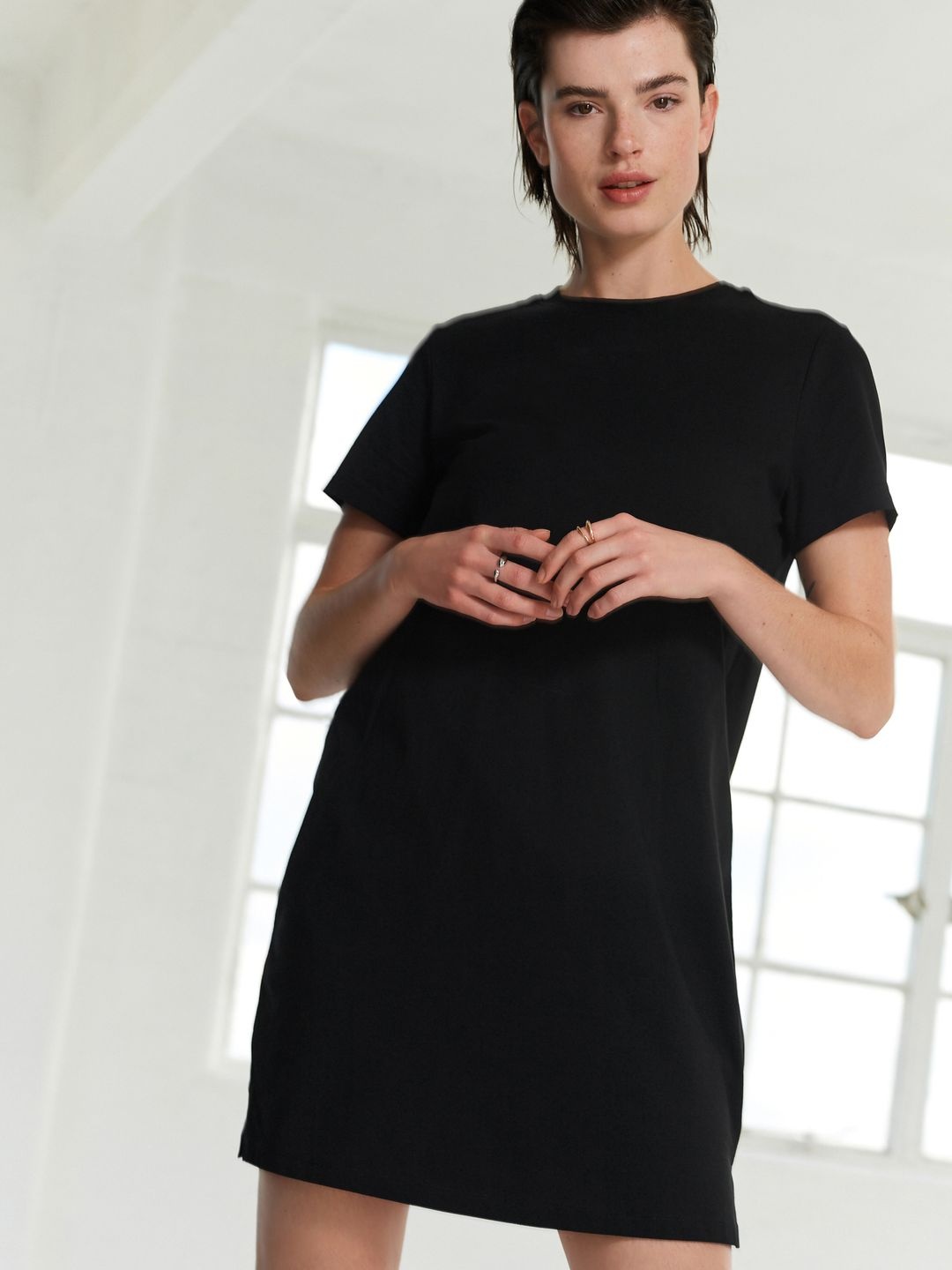 

NEXT Pure Cotton T-shirt Mini Dress, Black